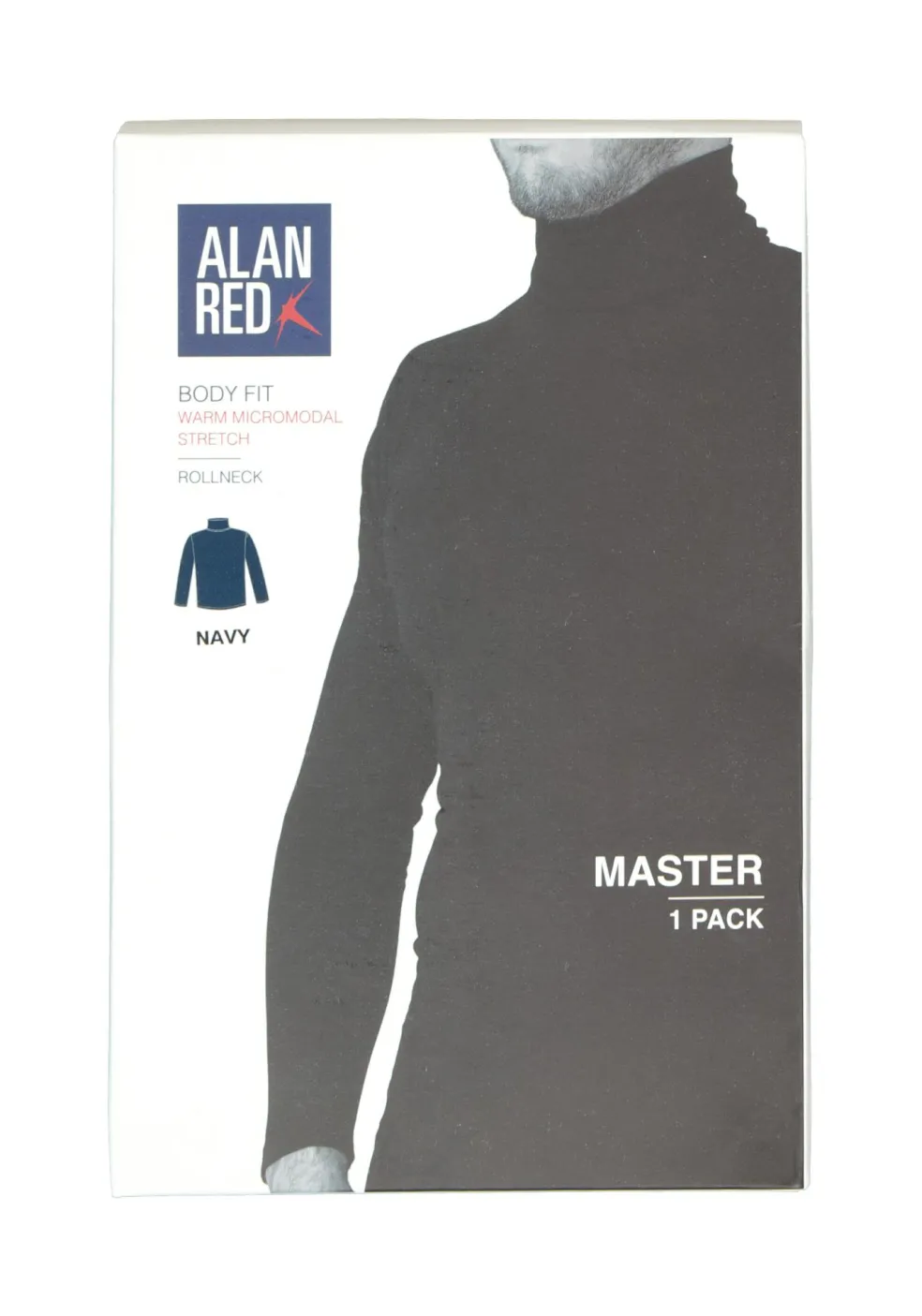 ALAN RED Master T-shirt (1-pack), heren T-shirt met lange mouwen en col, blauw