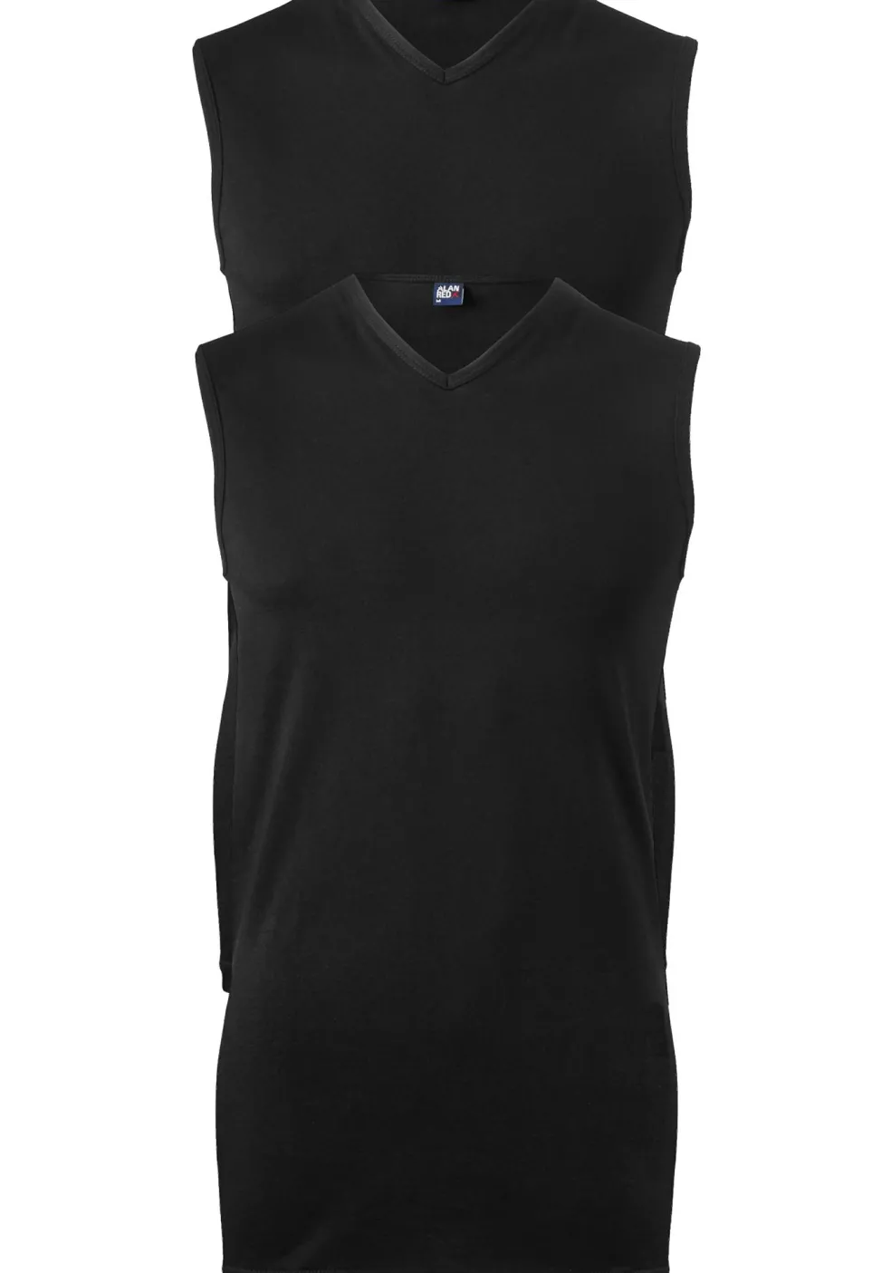 ALAN RED singlets Minto (2-pack), V-hals, zwart