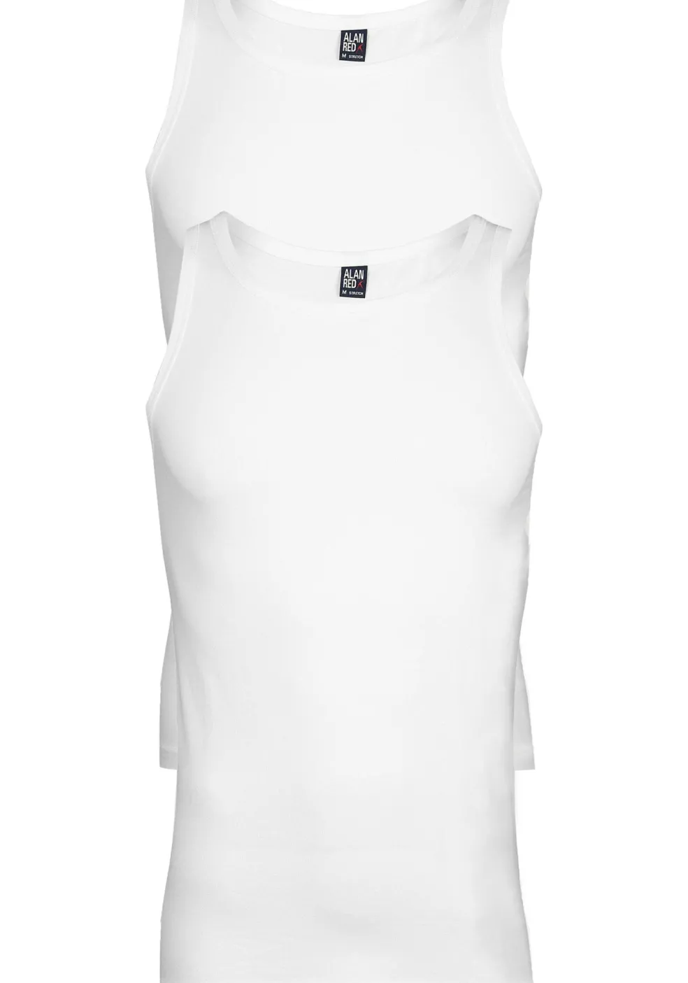ALAN RED singlets Oakland (2-pack), O-hals stretch, wit