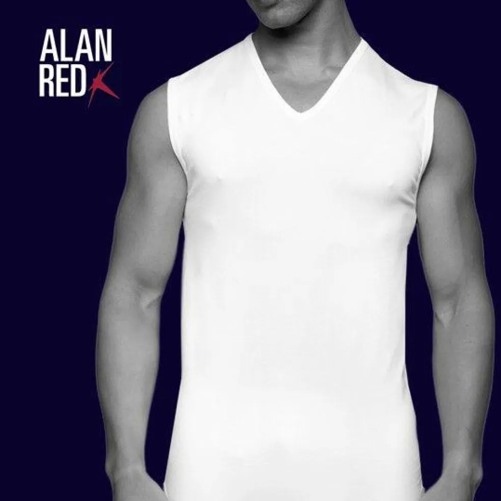 ALAN RED singlets Occident (2-pack), V-hals stretch, wit