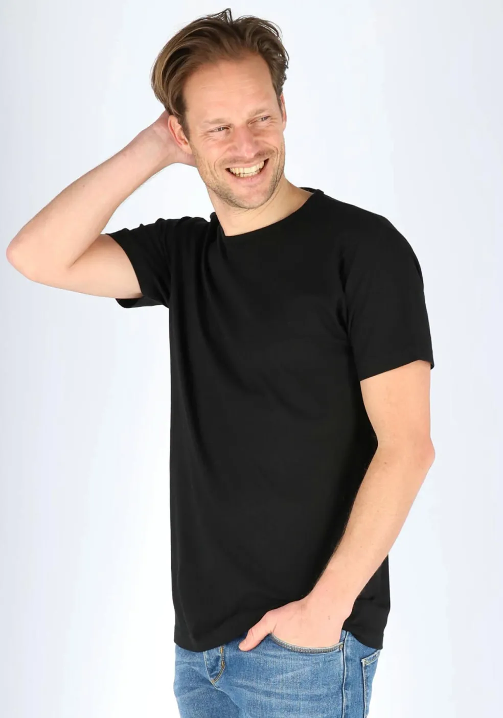 ALAN RED T-shirt Derby (2-pack), O-hals, zwart