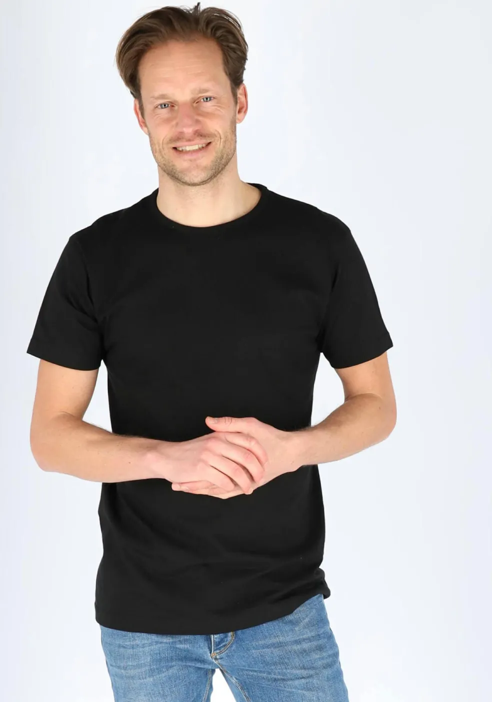 ALAN RED T-shirt Derby (2-pack), O-hals, zwart