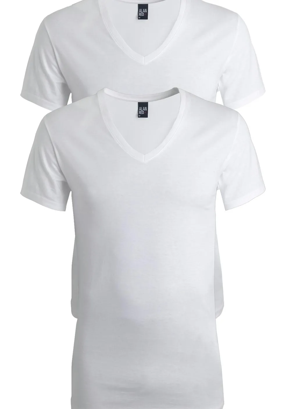 ALAN RED T-shirts Dean (2-pack), diepe V-hals, wit