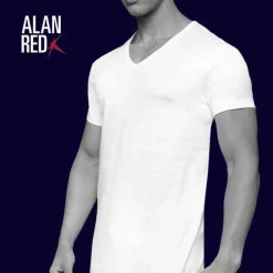 ALAN RED T-shirts Dean (2-pack), diepe V-hals, zwart