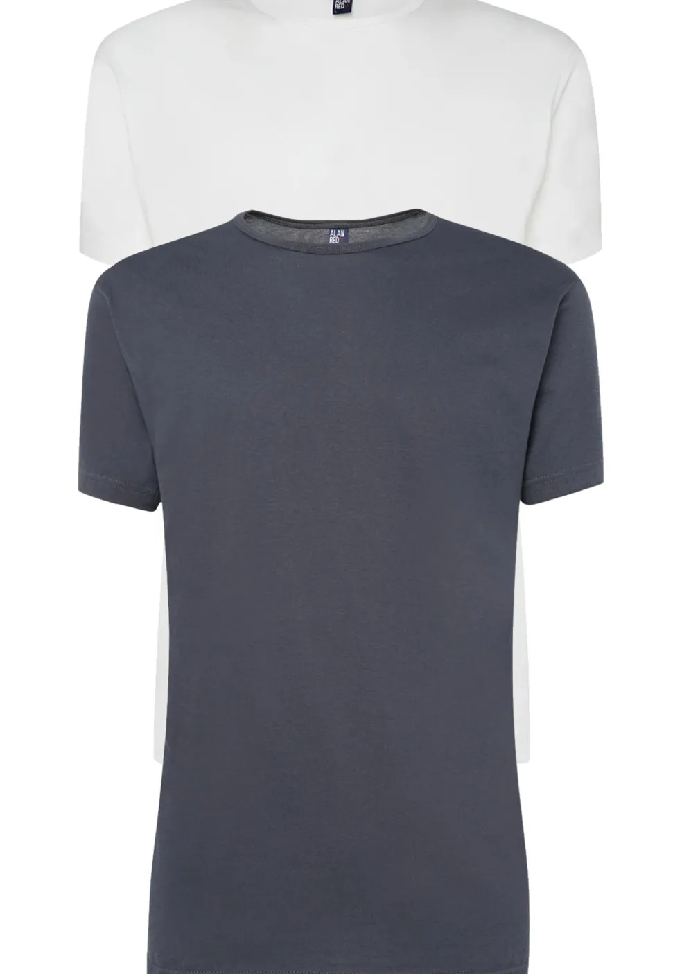 ALAN RED T-shirts Derby (2-pack), O-hals, wit en antraciet grijs