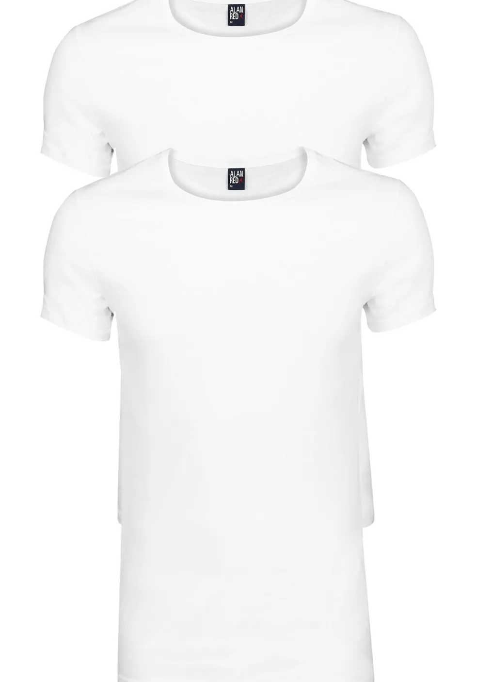 ALAN RED T-shirts James (2-pack), diepe O-hals, wit