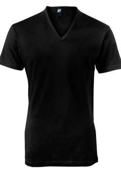 ALAN RED T-shirts no neck (2-pack), diepe V-hals, zwart