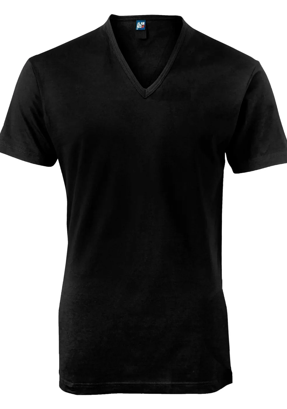 ALAN RED T-shirts no neck (2-pack), diepe V-hals, zwart