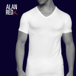 ALAN RED T-shirts Oklahoma (2-pack), V-hals stretch, donker blauw