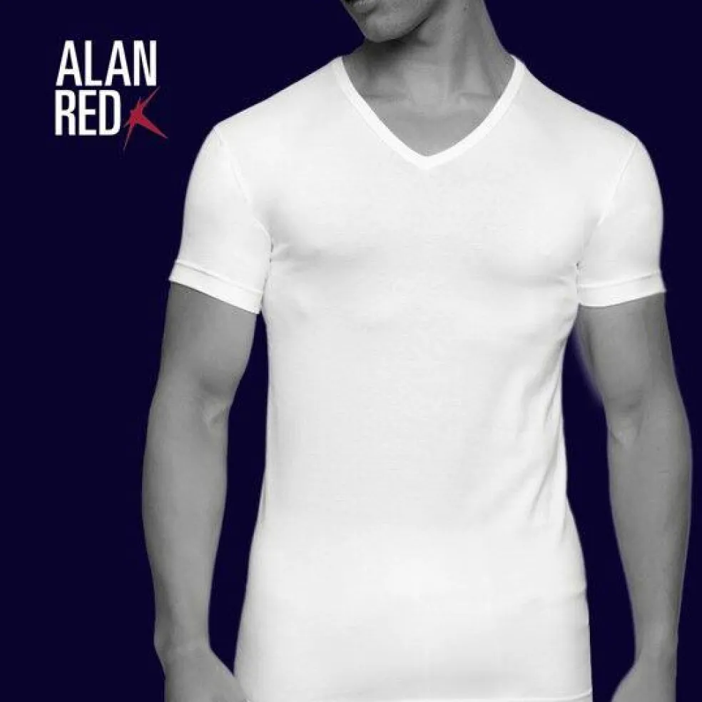 ALAN RED T-shirts Oklahoma (2-pack), V-hals stretch, donker blauw
