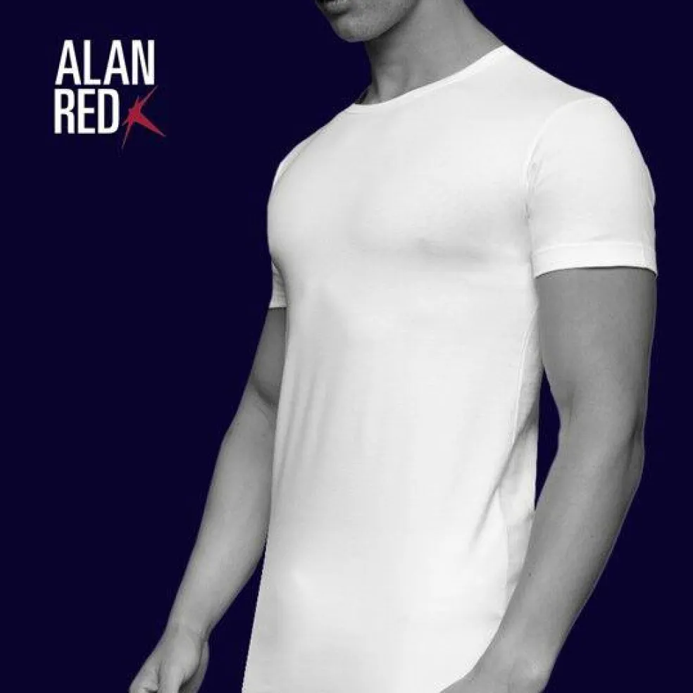 ALAN RED T-shirts Ottawa (2-pack), O-hals stretch, donker blauw