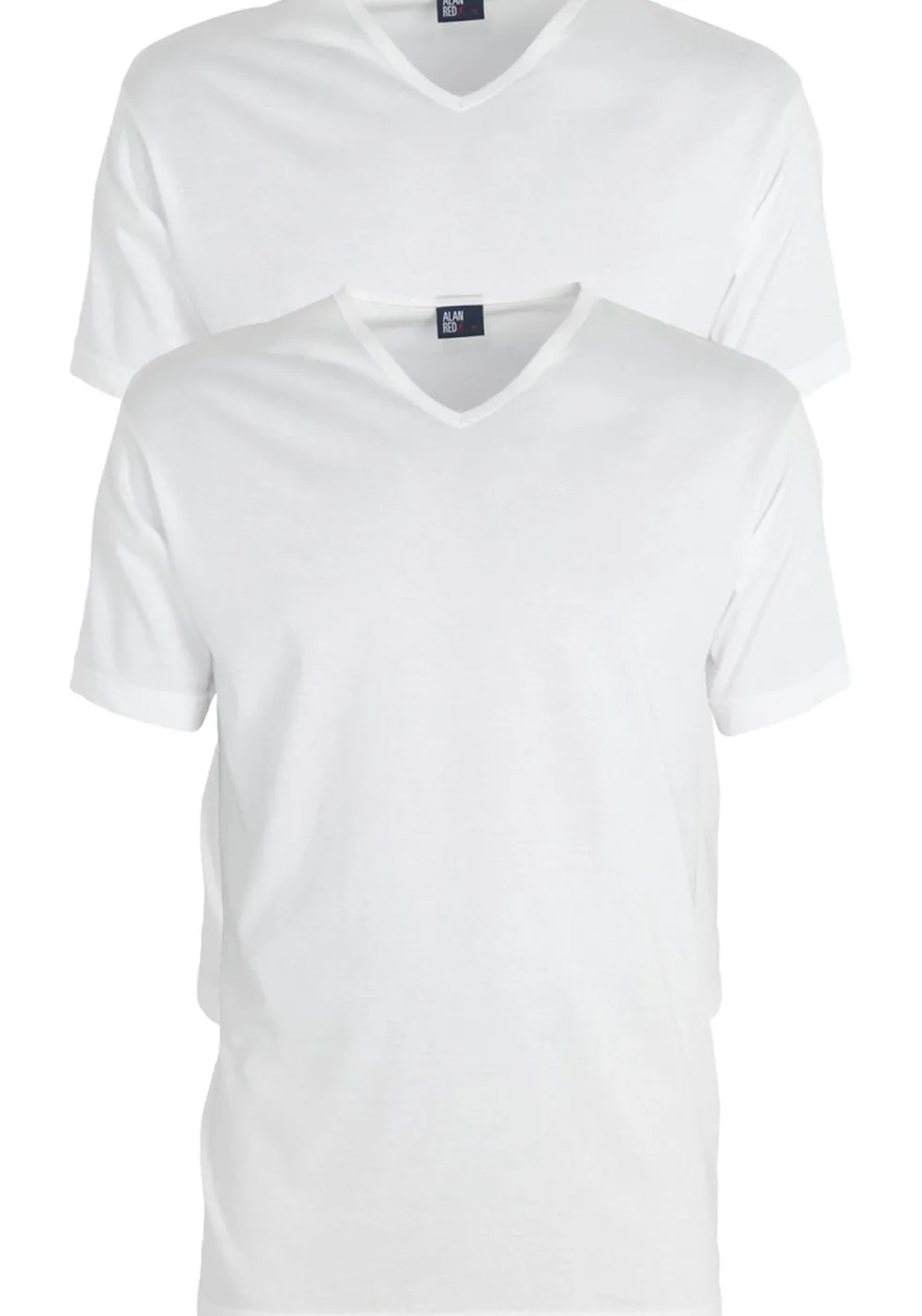 ALAN RED T-shirts Vermont extra lang (2-pack), V-hals, wit