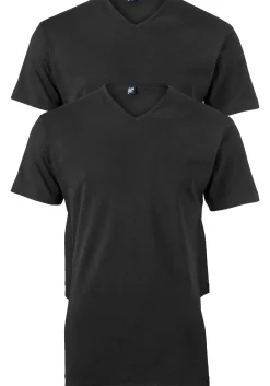 ALAN RED T-shirts Vermont (2-pack), V-hals, zwart