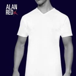 ALAN RED T-shirts Vermont (2-pack), V-hals, zwart