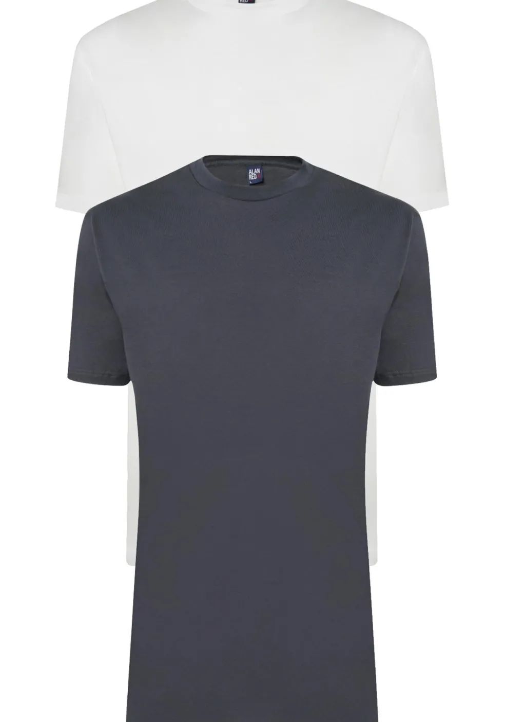 ALAN RED T-shirts Virginia (2-pack), O-hals, wit en antraciet grijs