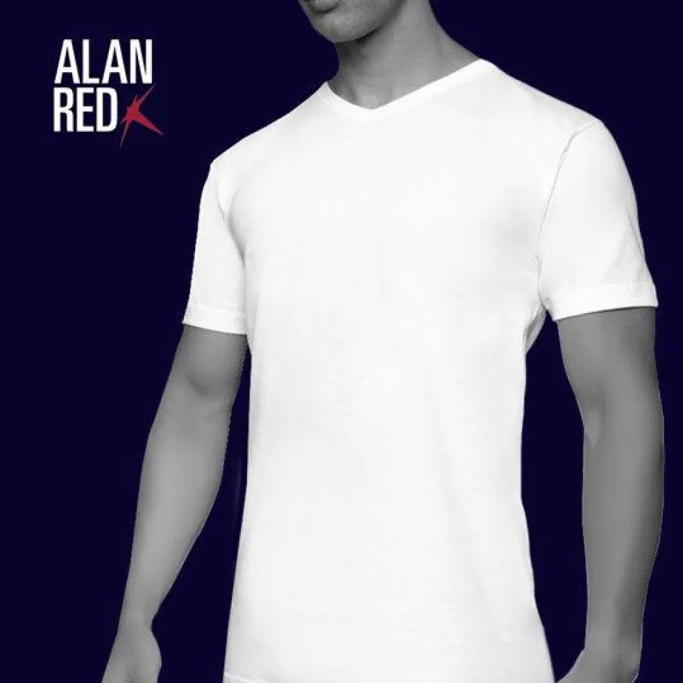 ALAN RED T-shirts West Virginia (2-pack), V-hals, zwart