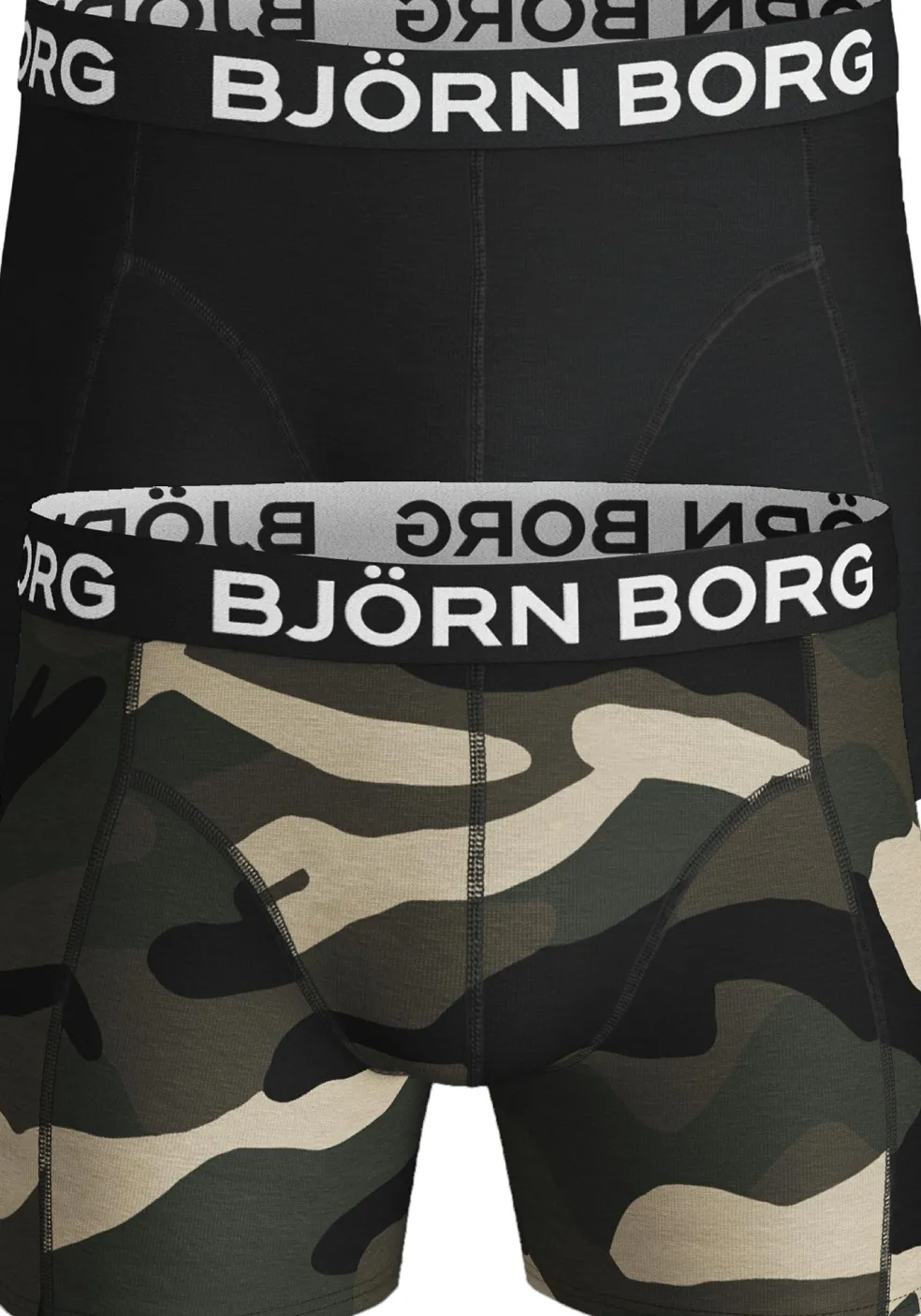 Bjorn Borg boxershorts Core (2-pack), heren boxers normale lengte, camouflage en zwart