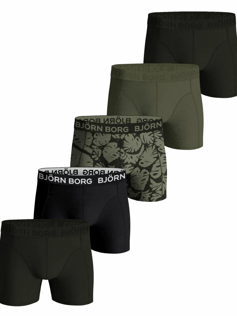 Bjorn Borg Cotton Stretch boxers, heren boxers normale lengte (5-pack), multicolor