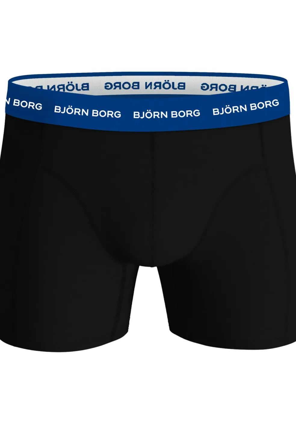 Bjorn Borg Cotton Stretch boxers, heren boxers normale lengte (12-pack), zwart met gekleurde tailleband