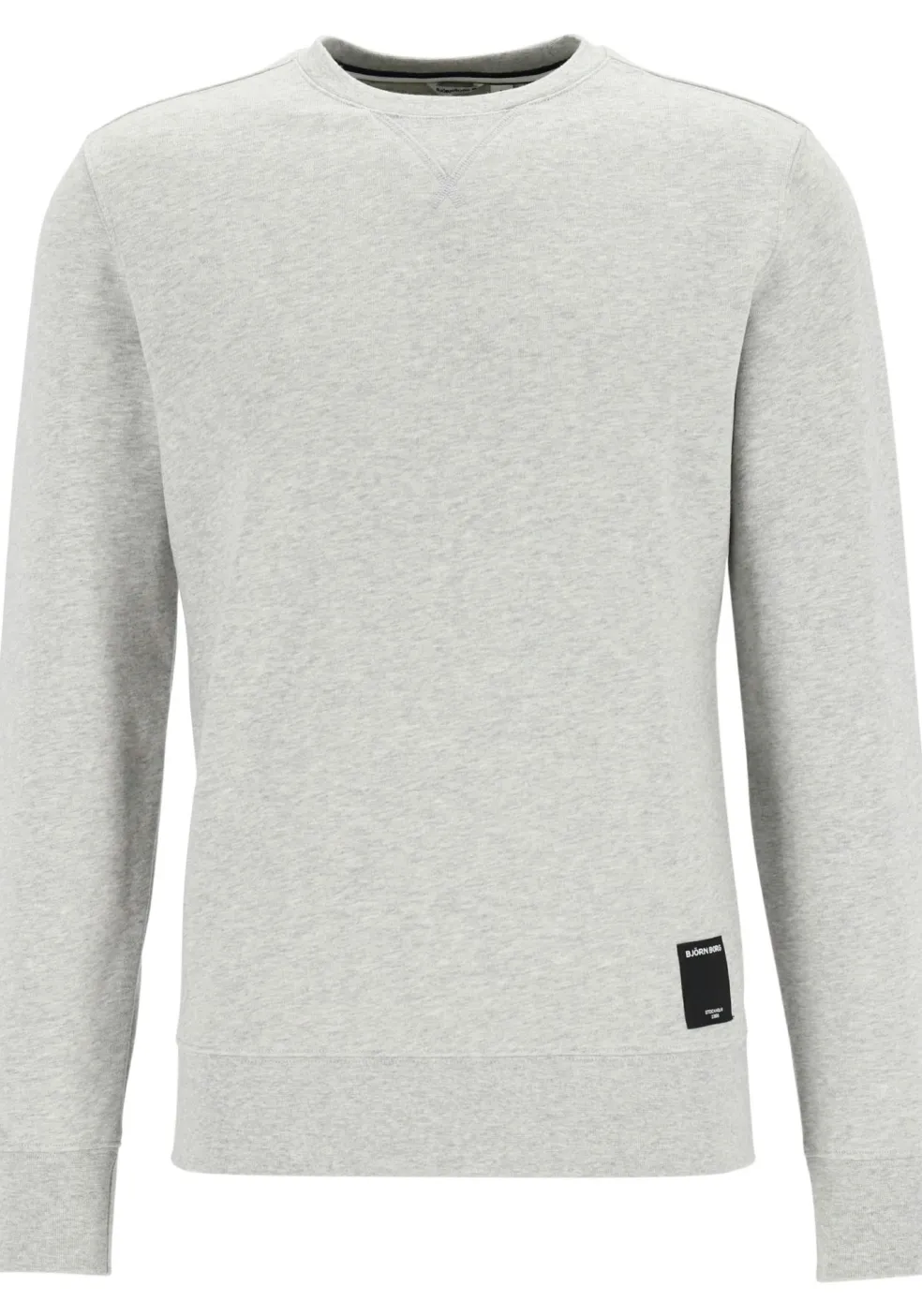 Bjorn Borg crew neck sweater, heren sweatshirt dik, lichtgrijs melange