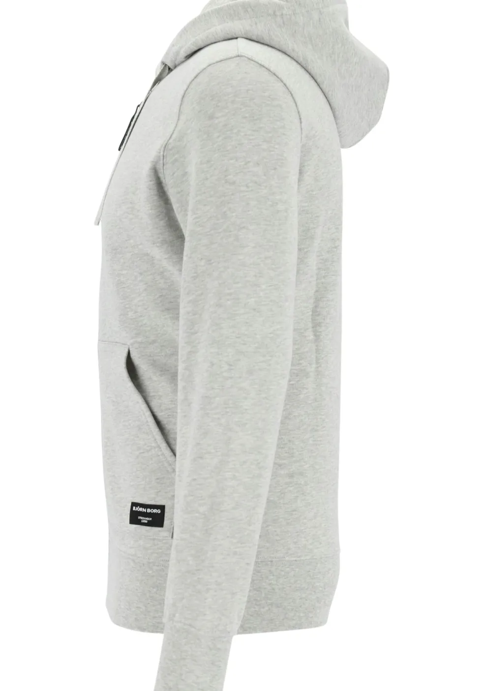 Bjorn Borg hoodie jacket, heren sweatvest dik, lichtgrijs melange