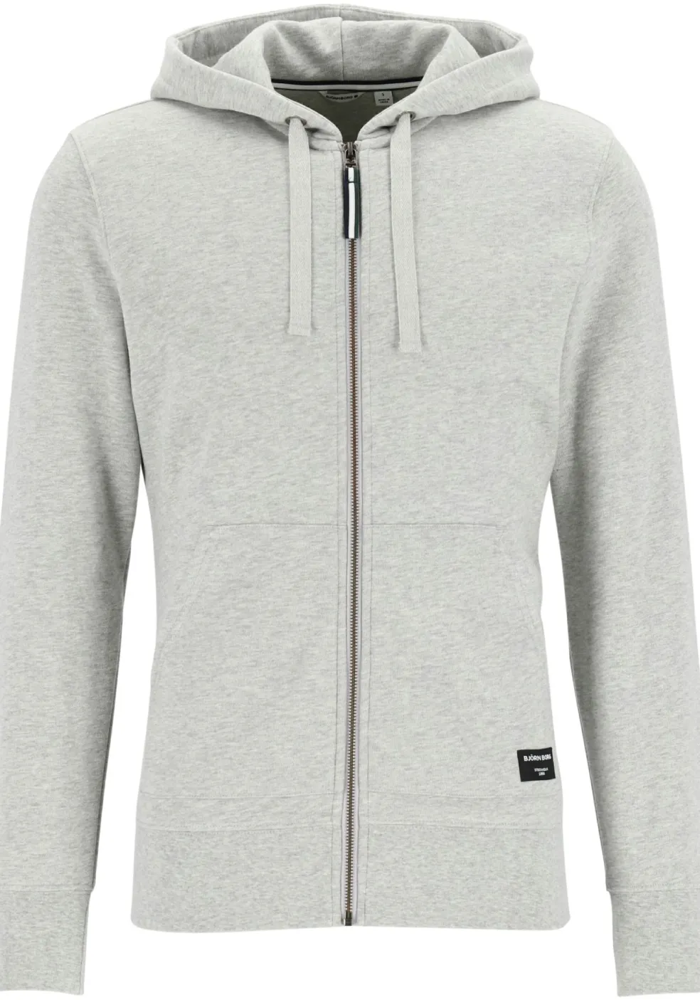 Bjorn Borg hoodie jacket, heren sweatvest dik, lichtgrijs melange