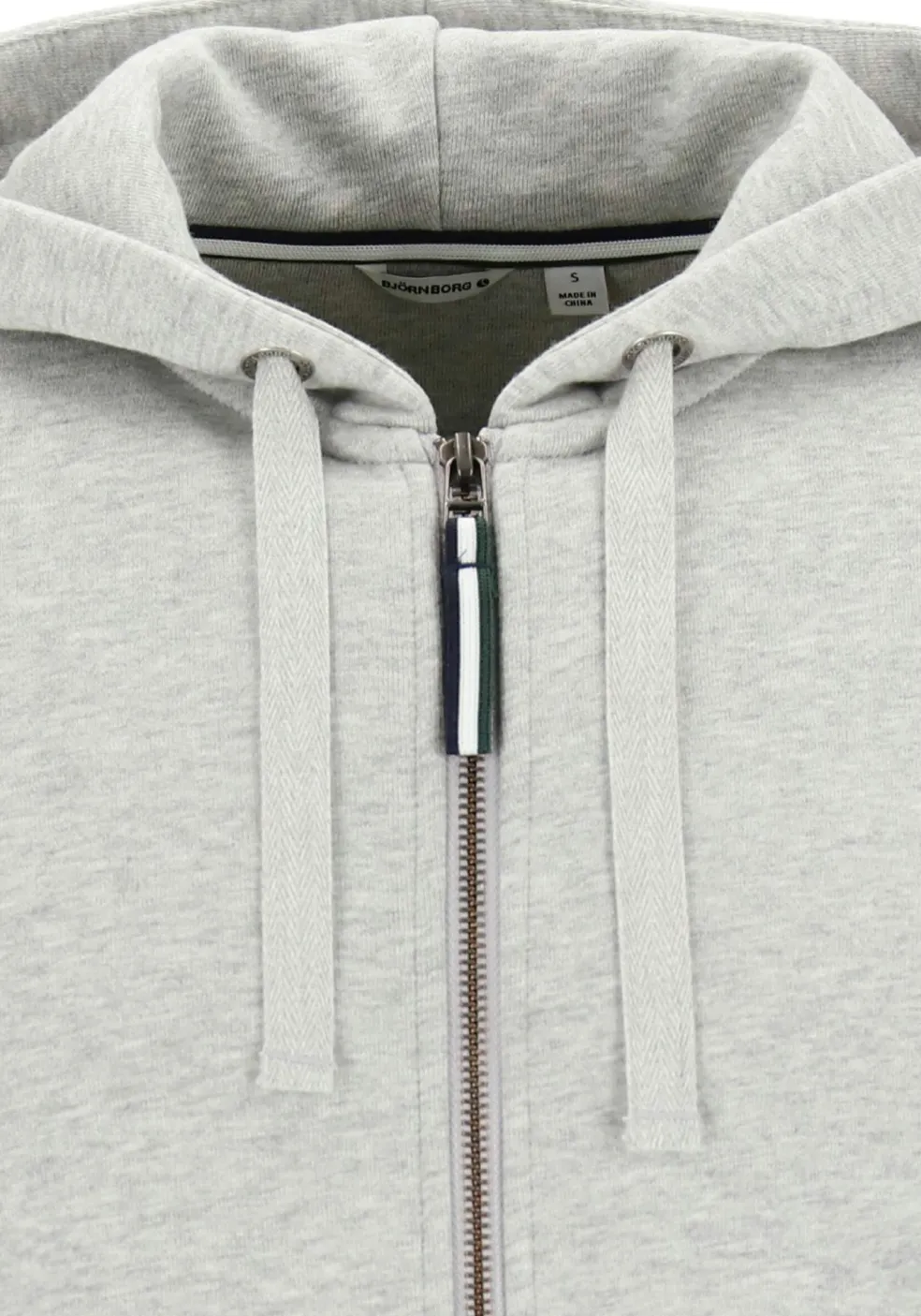 Bjorn Borg hoodie jacket, heren sweatvest dik, lichtgrijs melange