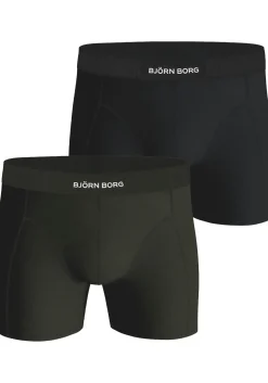 Bjorn Borg Lyocell boxers, heren boxers normale lengte (2-pack), zwart en donkergroen