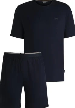 BOSS Bamboo Short Set, heren shortama set, donkerblauw
