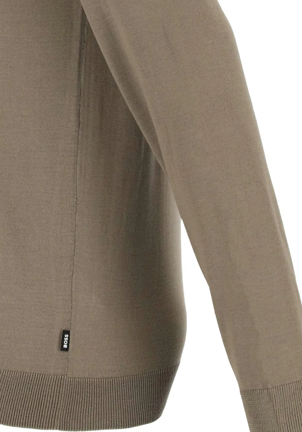 BOSS Bjarno regular fit trui wol, heren trui middeldik O-hals, groen