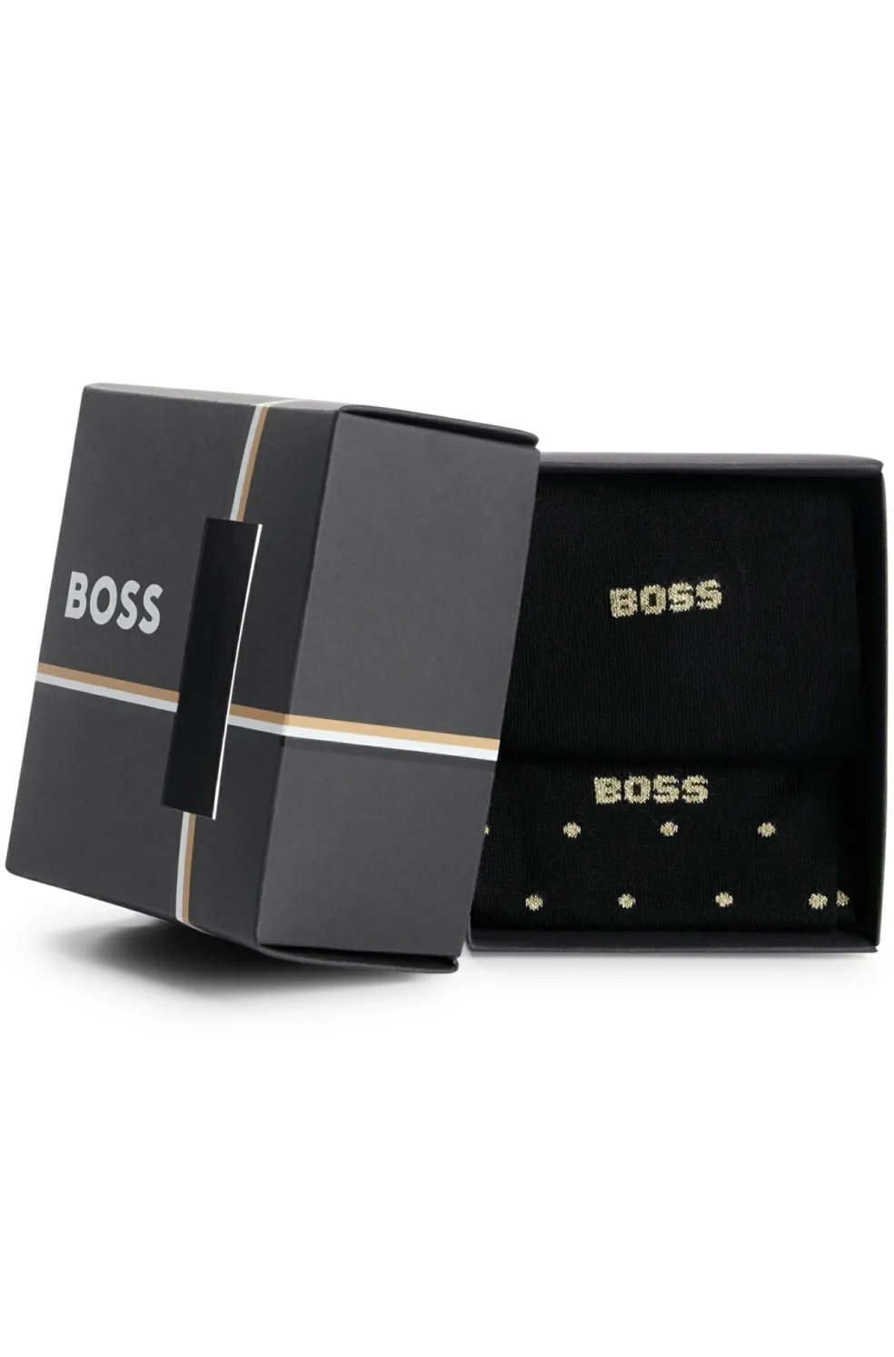 BOSS cadeauset herensokken (2-pack), zwart en zwart gestipt