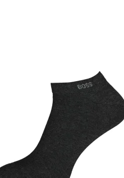 BOSS enkelsokken (2-pack), heren sneaker sokken katoen, antraciet grijs