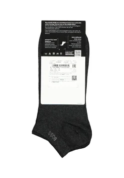 BOSS enkelsokken (2-pack), heren sneaker sokken katoen, antraciet grijs