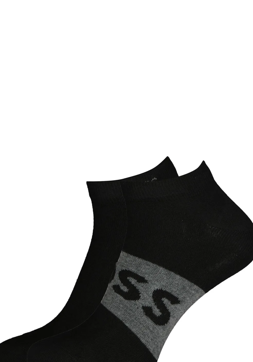 BOSS enkelsokken (2-pack), heren sneaker sokken katoen, zwart