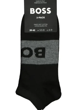 BOSS enkelsokken (2-pack), heren sneaker sokken katoen, zwart
