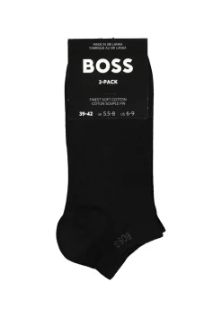 BOSS enkelsokken (2-pack), heren sneaker sokken katoen, zwart