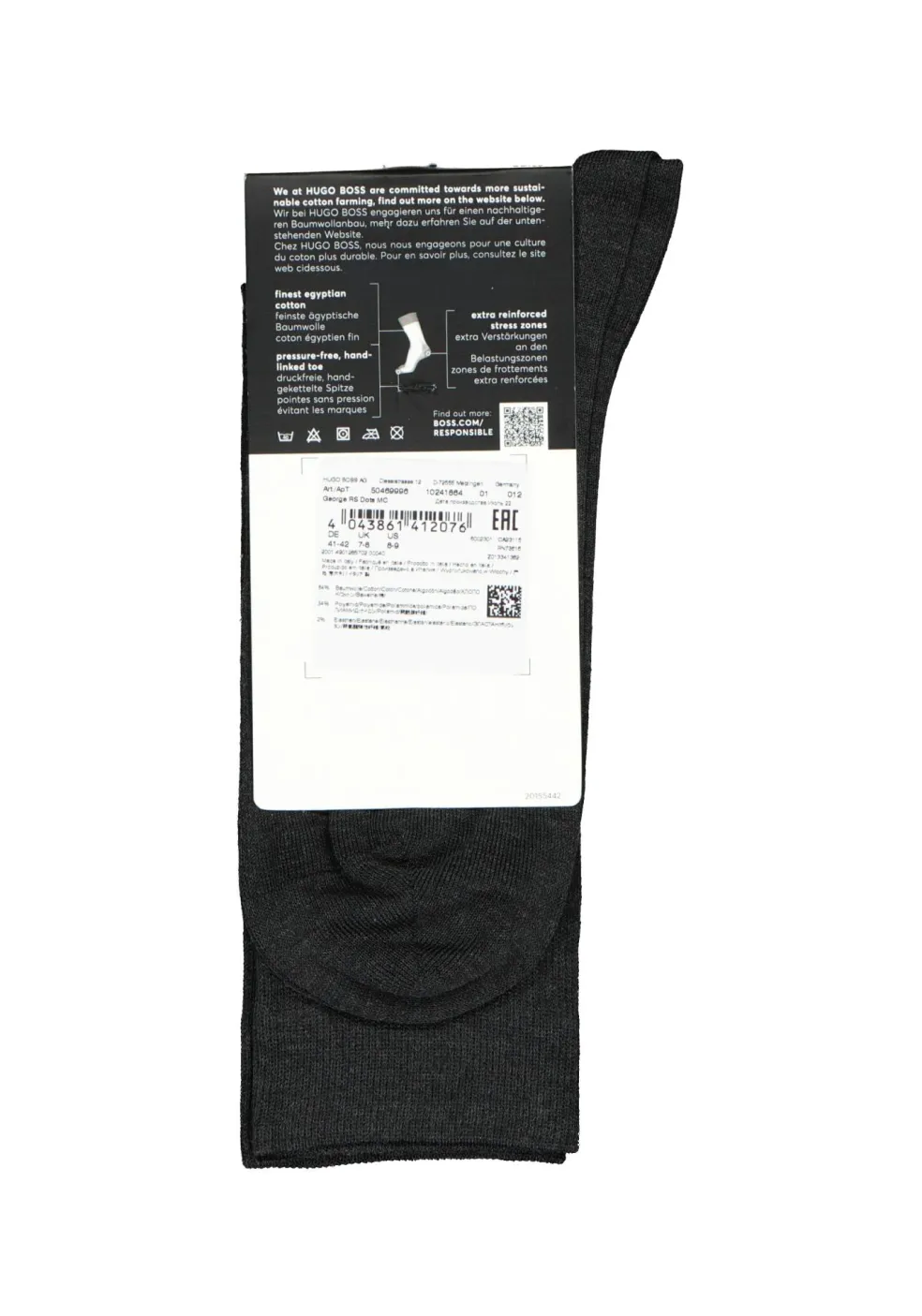 BOSS George Dots (1-pack), herensokken katoen, antraciet grijs gestipt