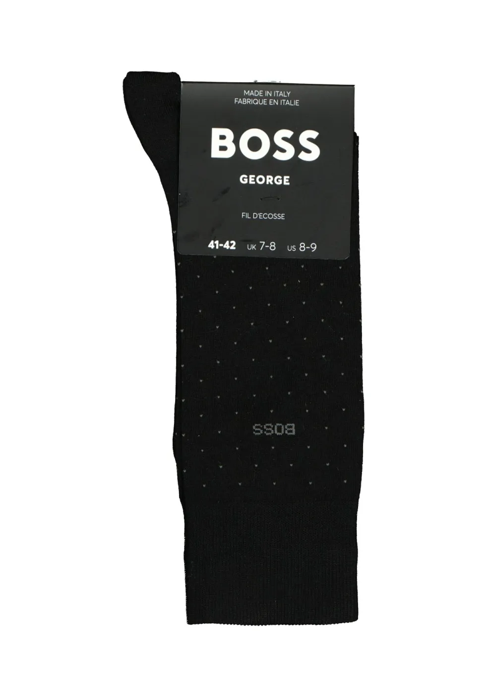 BOSS George Dots (1-pack), herensokken katoen, zwart gestipt