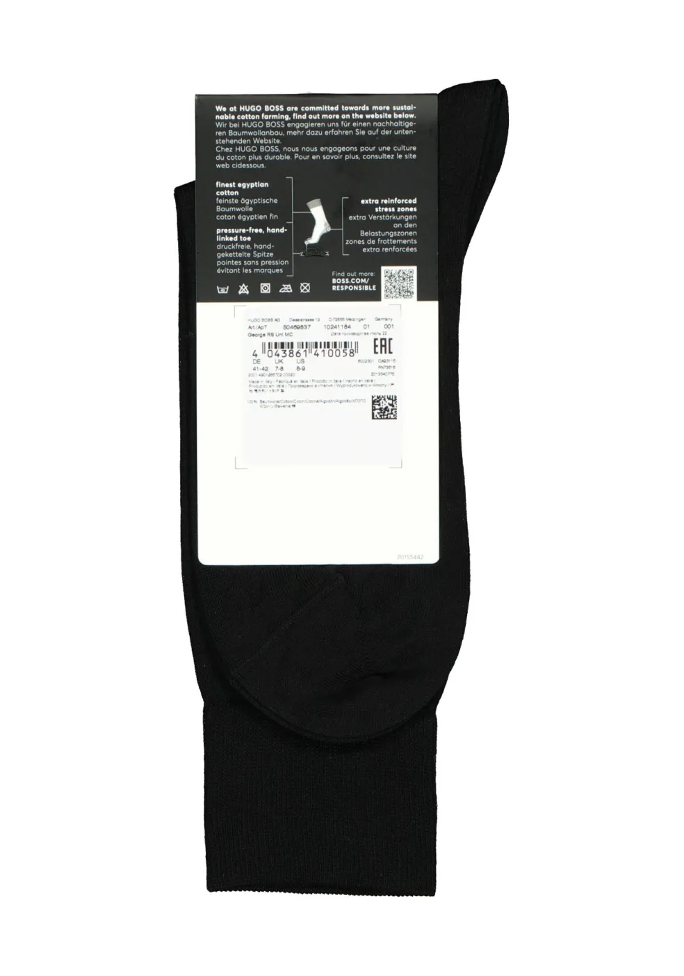 BOSS George uni (1-pack), herensokken katoen, zwart
