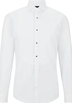BOSS Hank slim fit smoking overhemd, popeline, wit