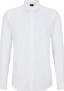 BOSS Hank slim fit smoking overhemd, twill, wit