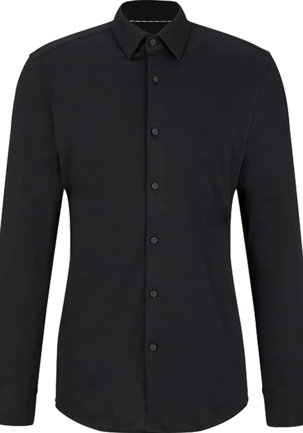 BOSS Hank-s slim fit overhemd, tricot, zwart