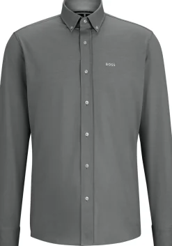 BOSS Joe regular fit overhemd, structuur, grijs