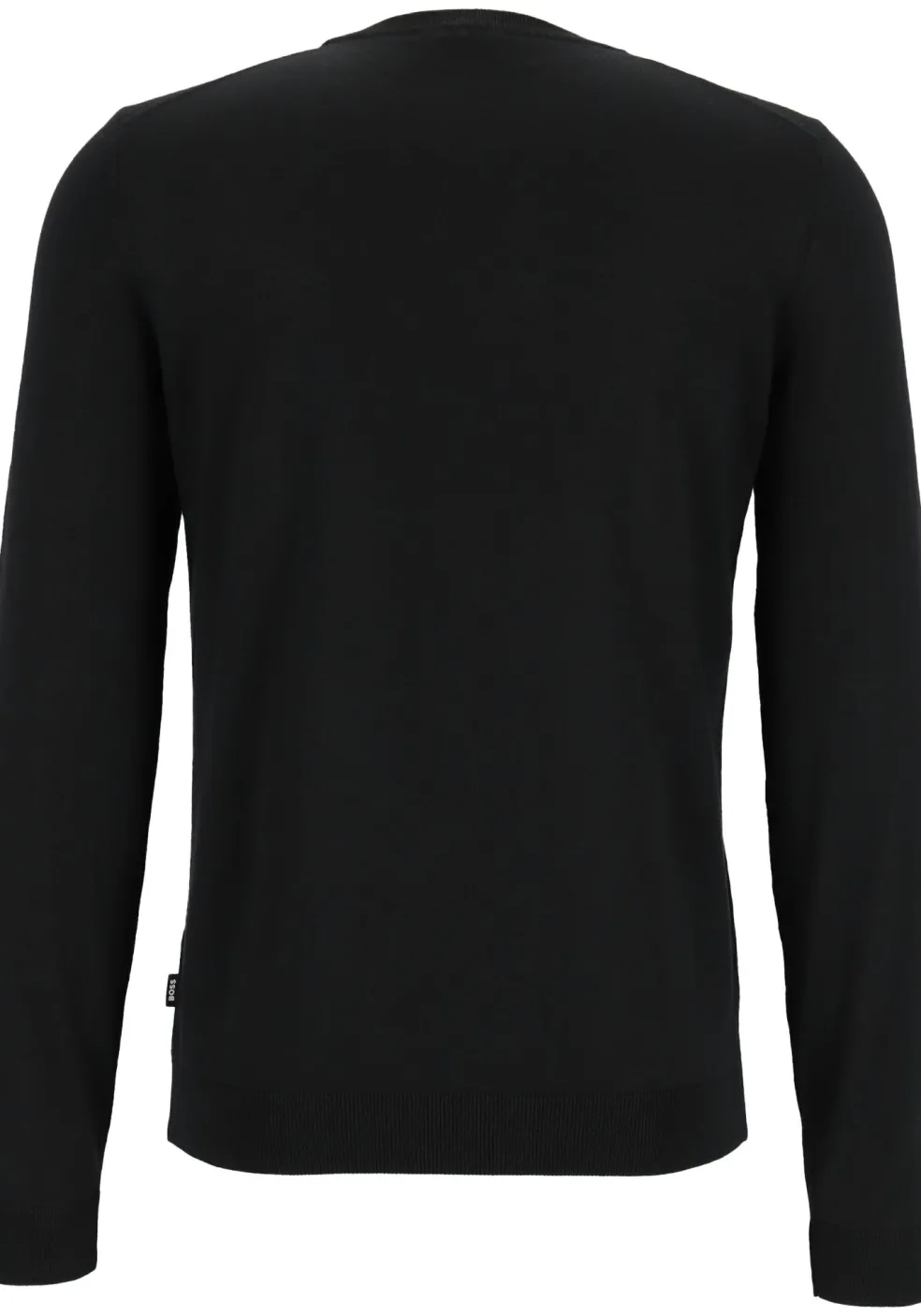 BOSS Leno heren trui wol, slim fit met O-hals, zwart