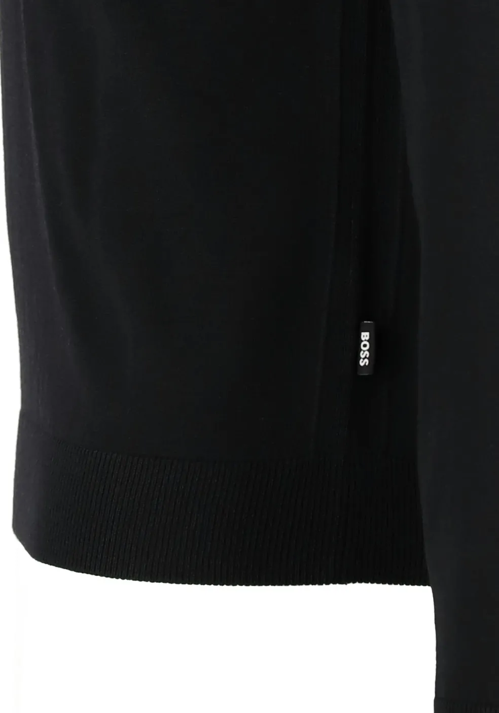 BOSS Leno heren trui wol, slim fit met O-hals, zwart