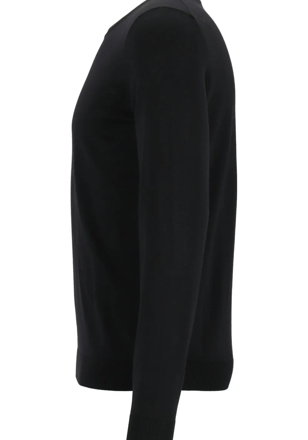 BOSS Leno heren trui wol, slim fit met O-hals, zwart