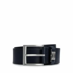 BOSS leren heren riem, donkerblauw