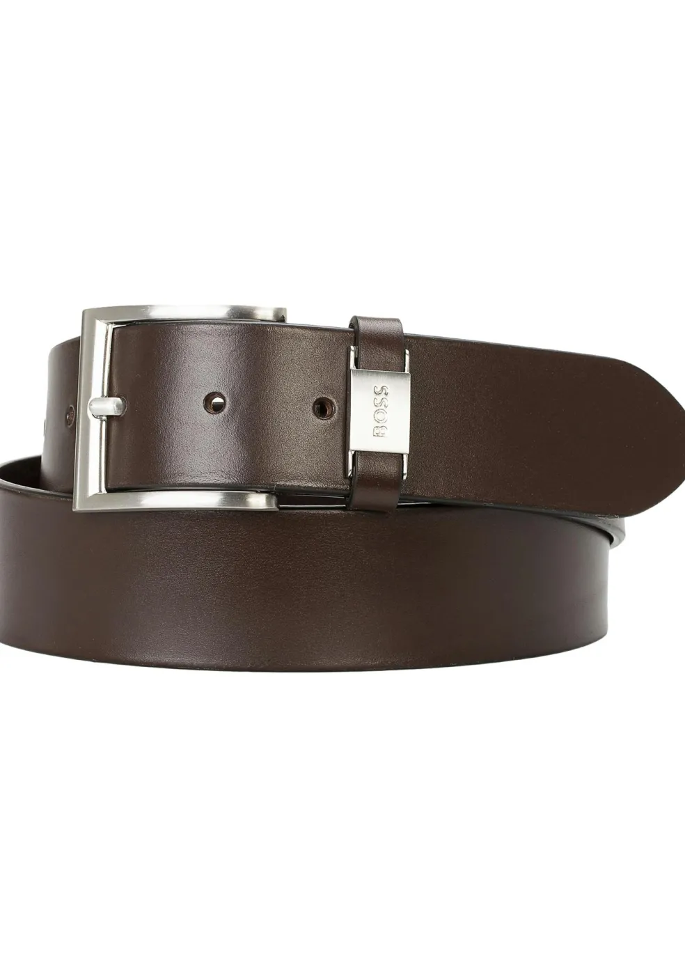 BOSS leren heren riem, donkerbruin