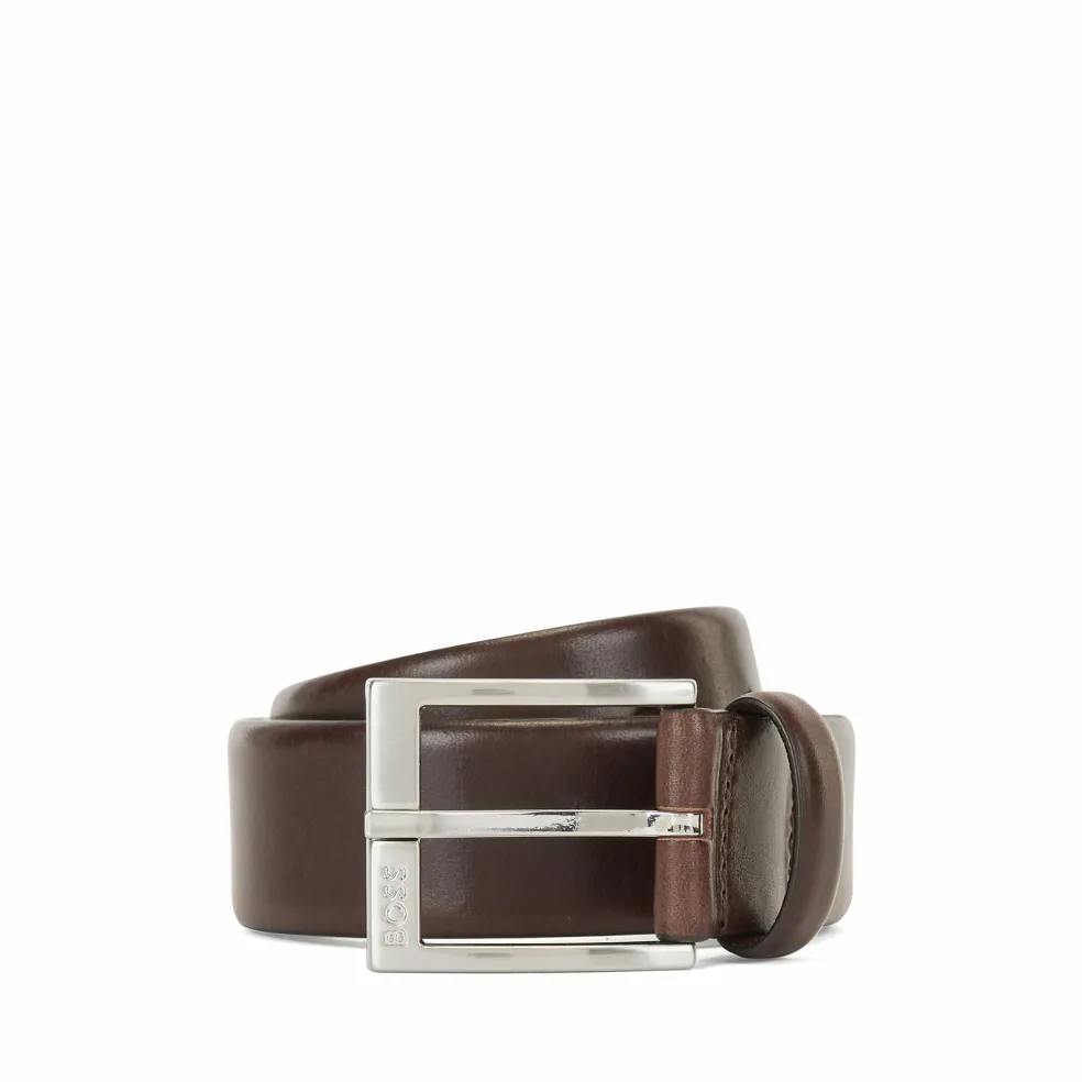 BOSS leren heren riem, donkerbruin