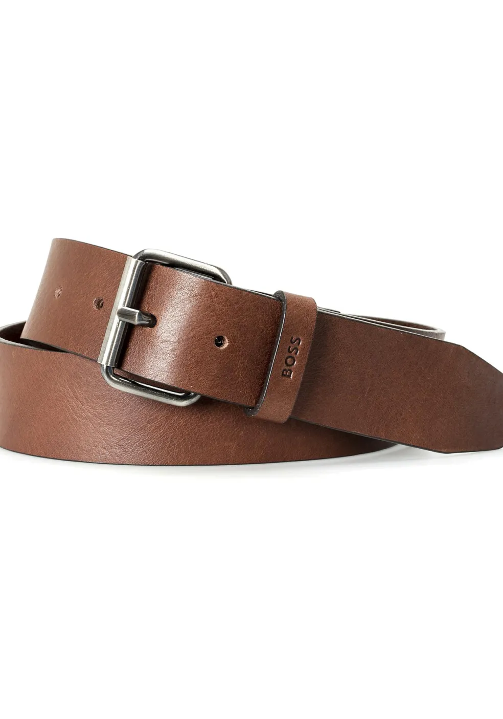 BOSS leren heren riem, donkerbruin